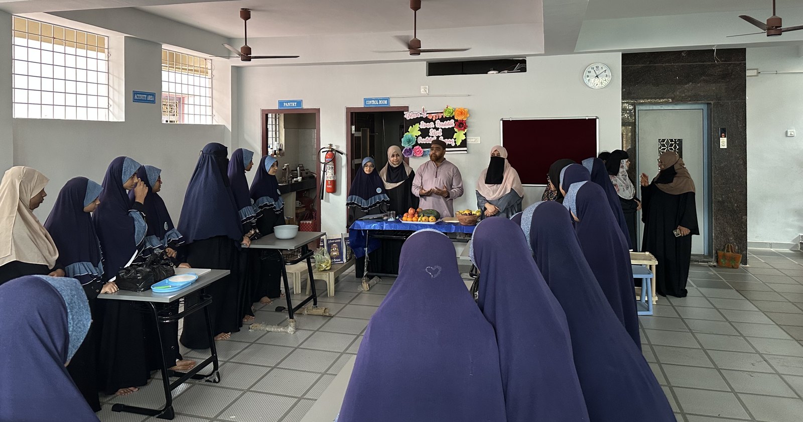 Students taking part in a hands-on nutrition and cooking class